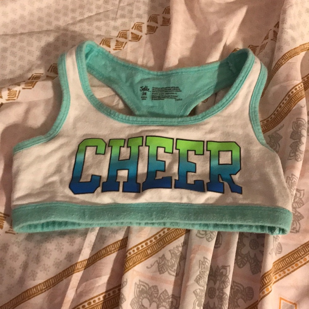 "cheer" sports bra